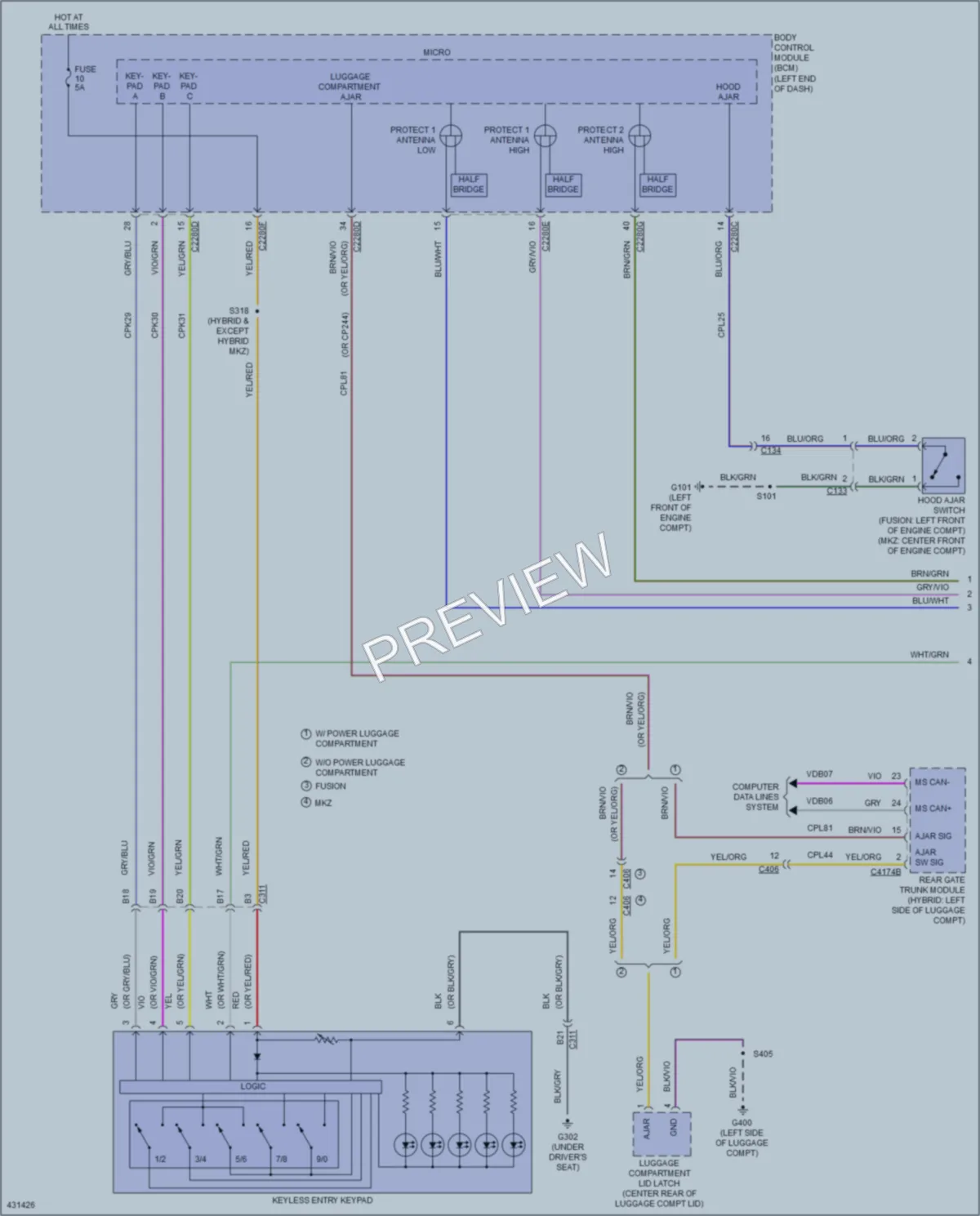 2014 Ford Fusion Power Door Locks wiring diagram preview