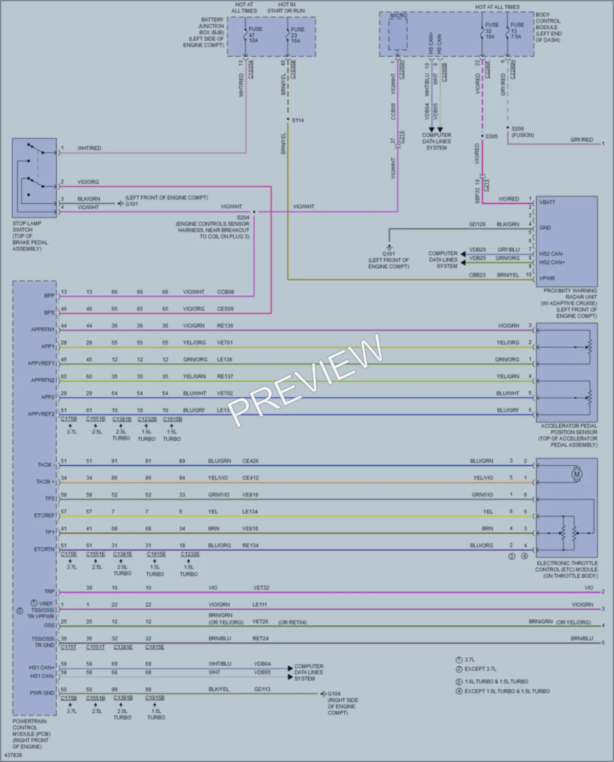 2014 Ford FusionEnergi Cruise Control wiring diagram preview