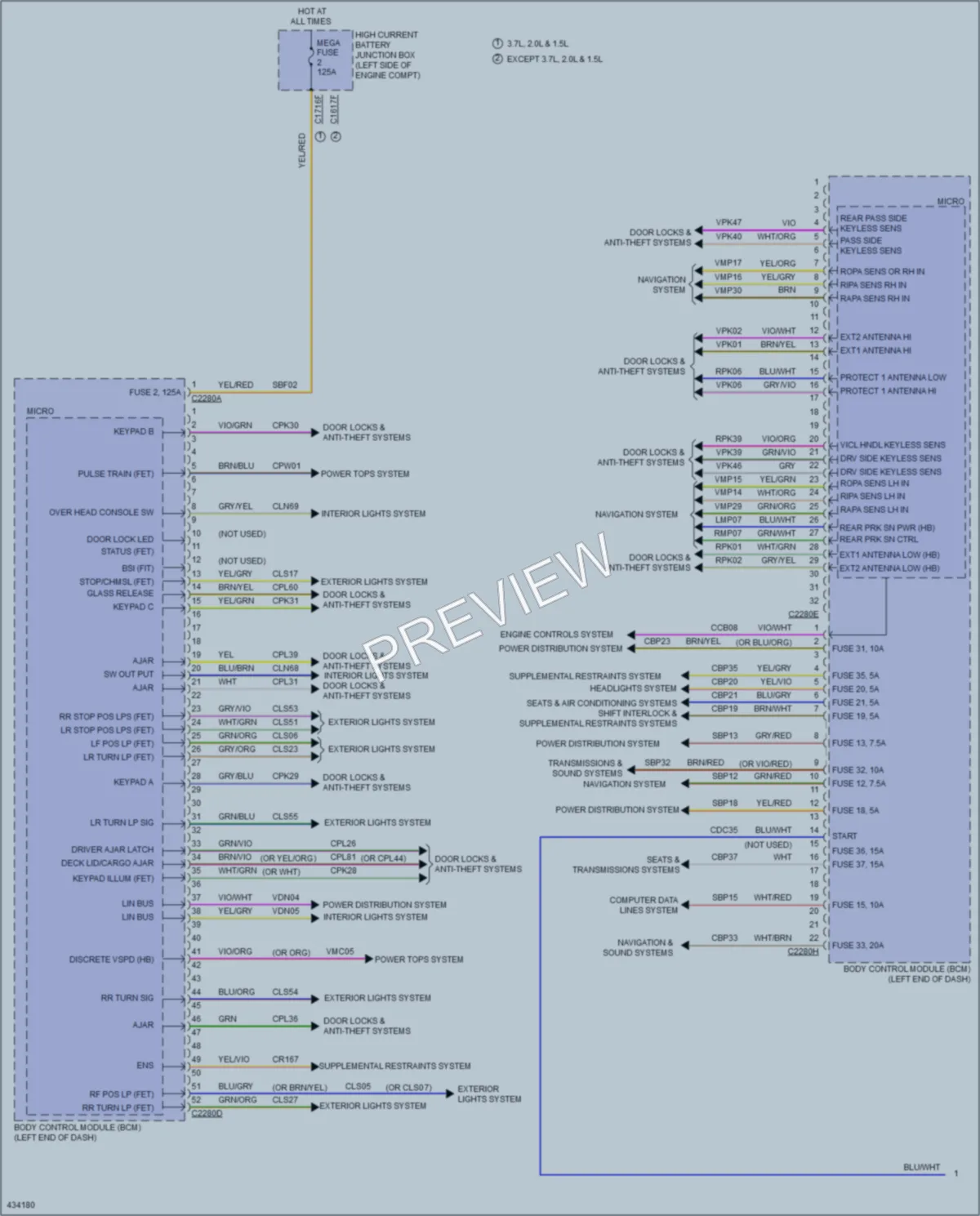 2014 Ford FusionHybrid Body Control Modules wiring diagram preview