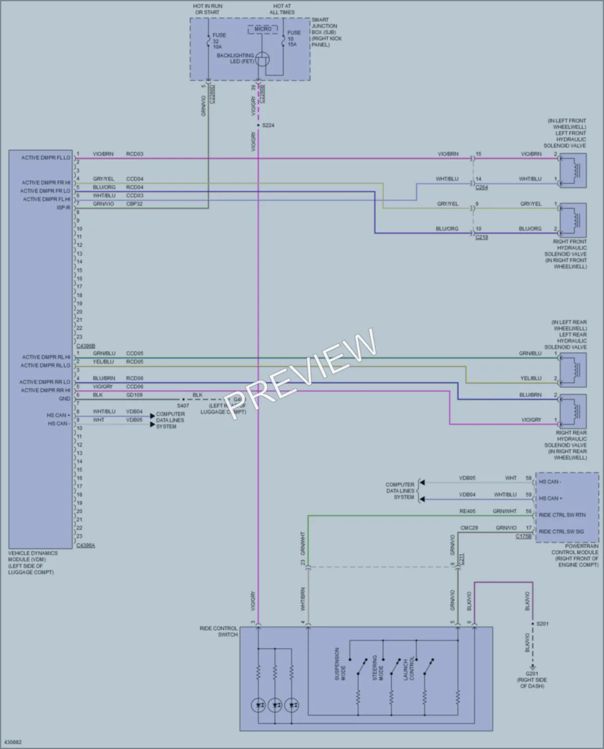 2014 Ford Mustang Electronic Suspension wiring diagram preview