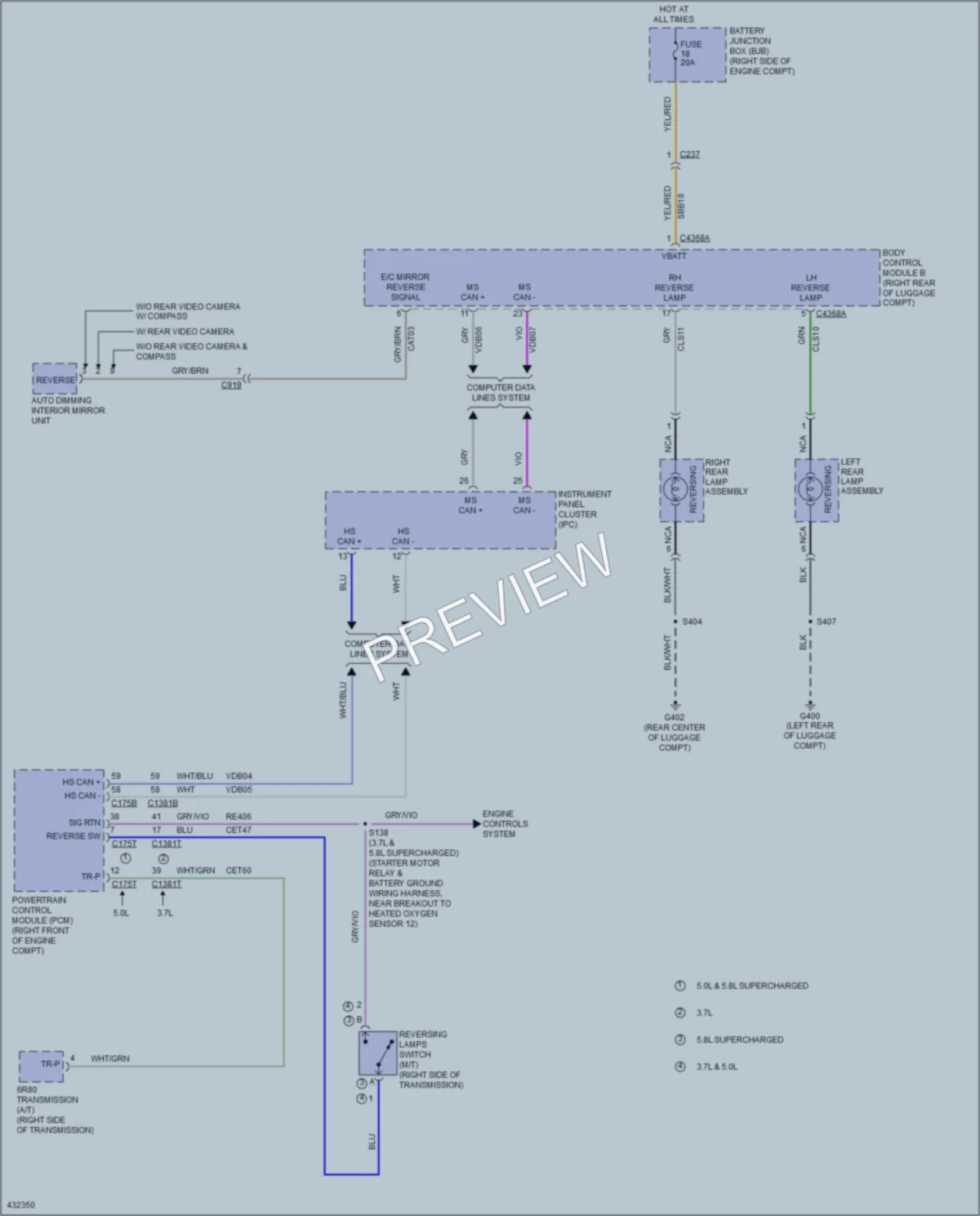 2014 Ford Mustang Exterior Lights wiring diagram preview