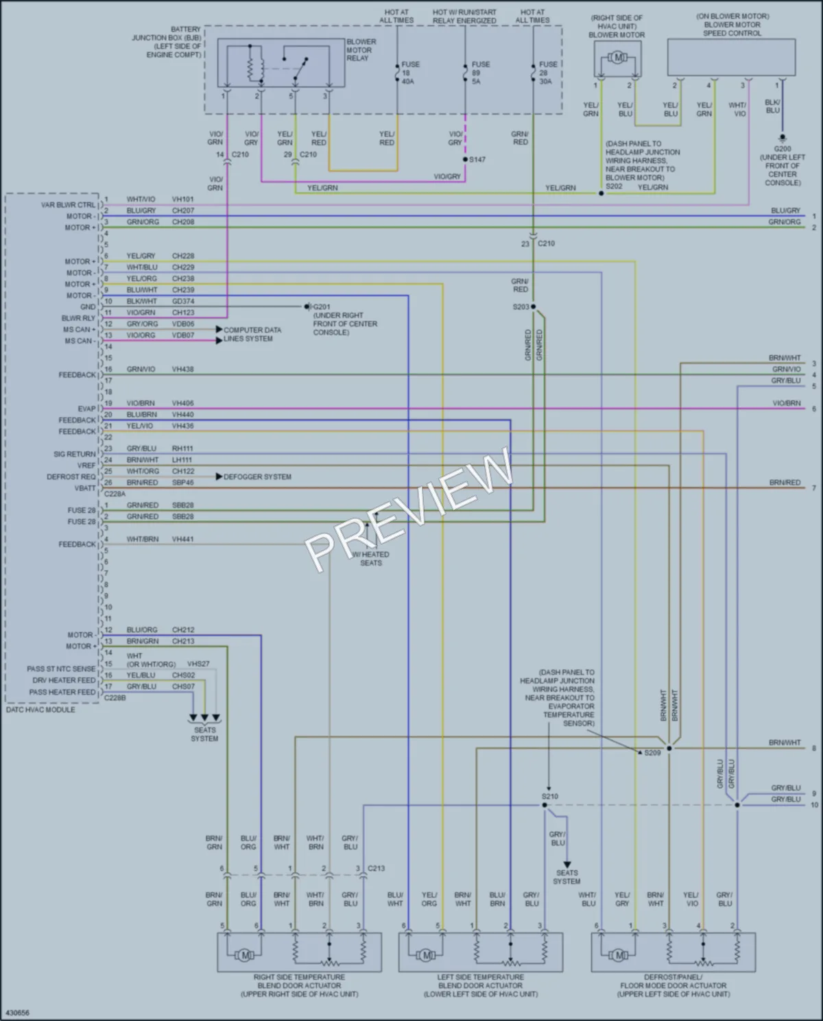2014 Ford Taurus Air Conditioning wiring diagram preview