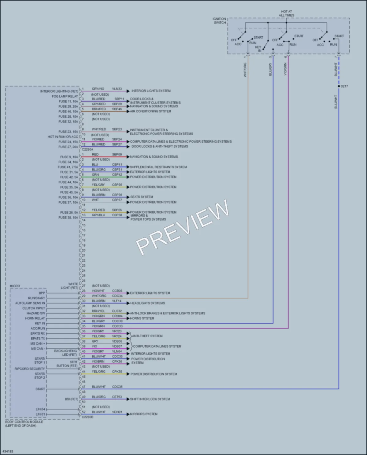 2014 Ford Taurus Body Control Modules wiring diagram preview