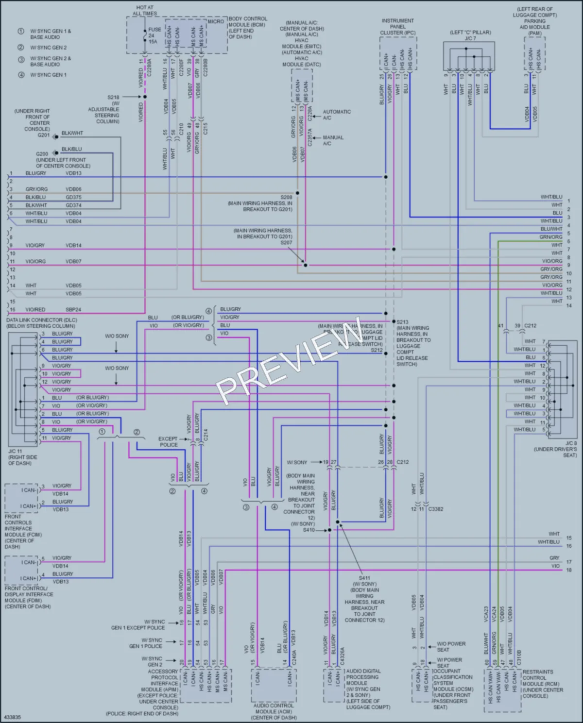 2014 Ford Taurus Computer Data Lines wiring diagram preview
