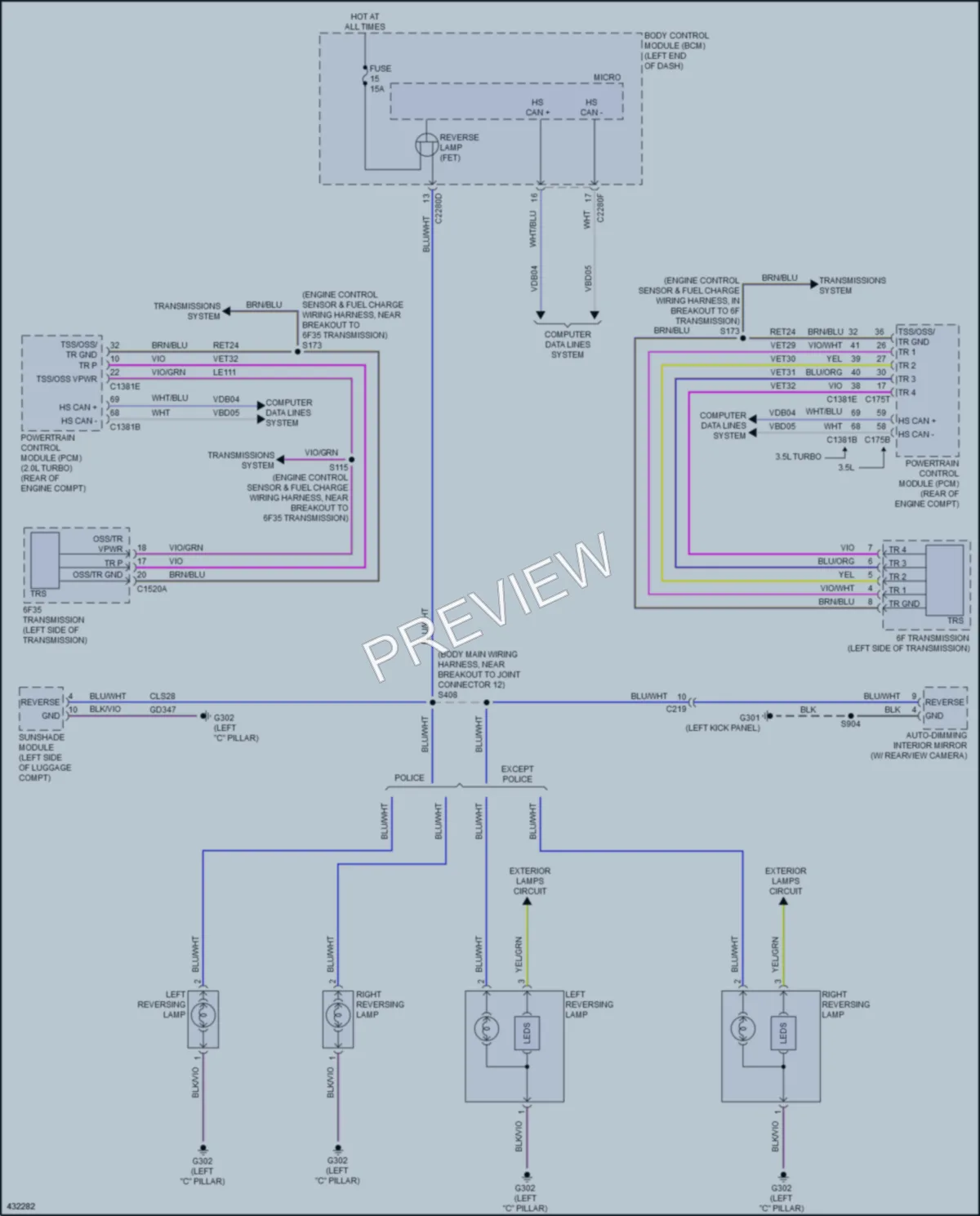 2014 Ford Taurus Exterior Lights wiring diagram preview