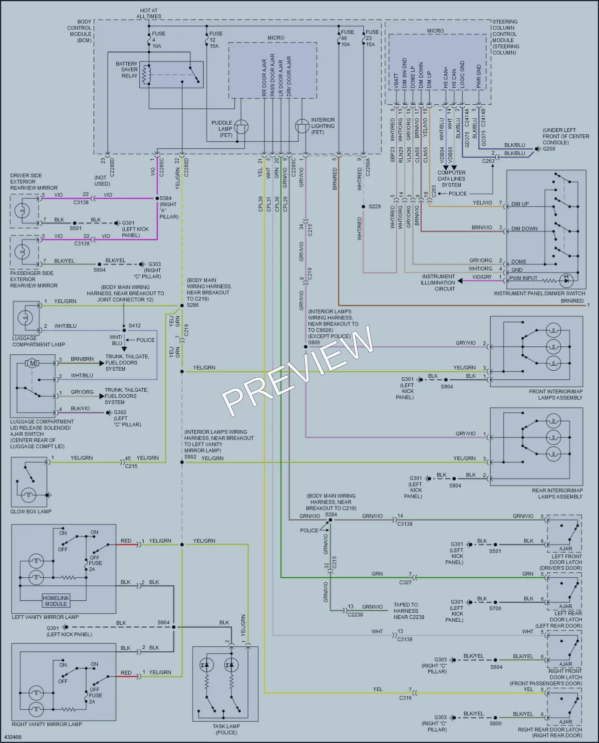 2014 Ford Taurus Interior Lights wiring diagram preview