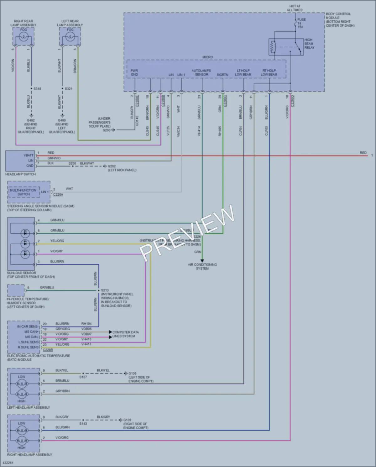 2014 Ford TransitConnect Headlights wiring diagram preview