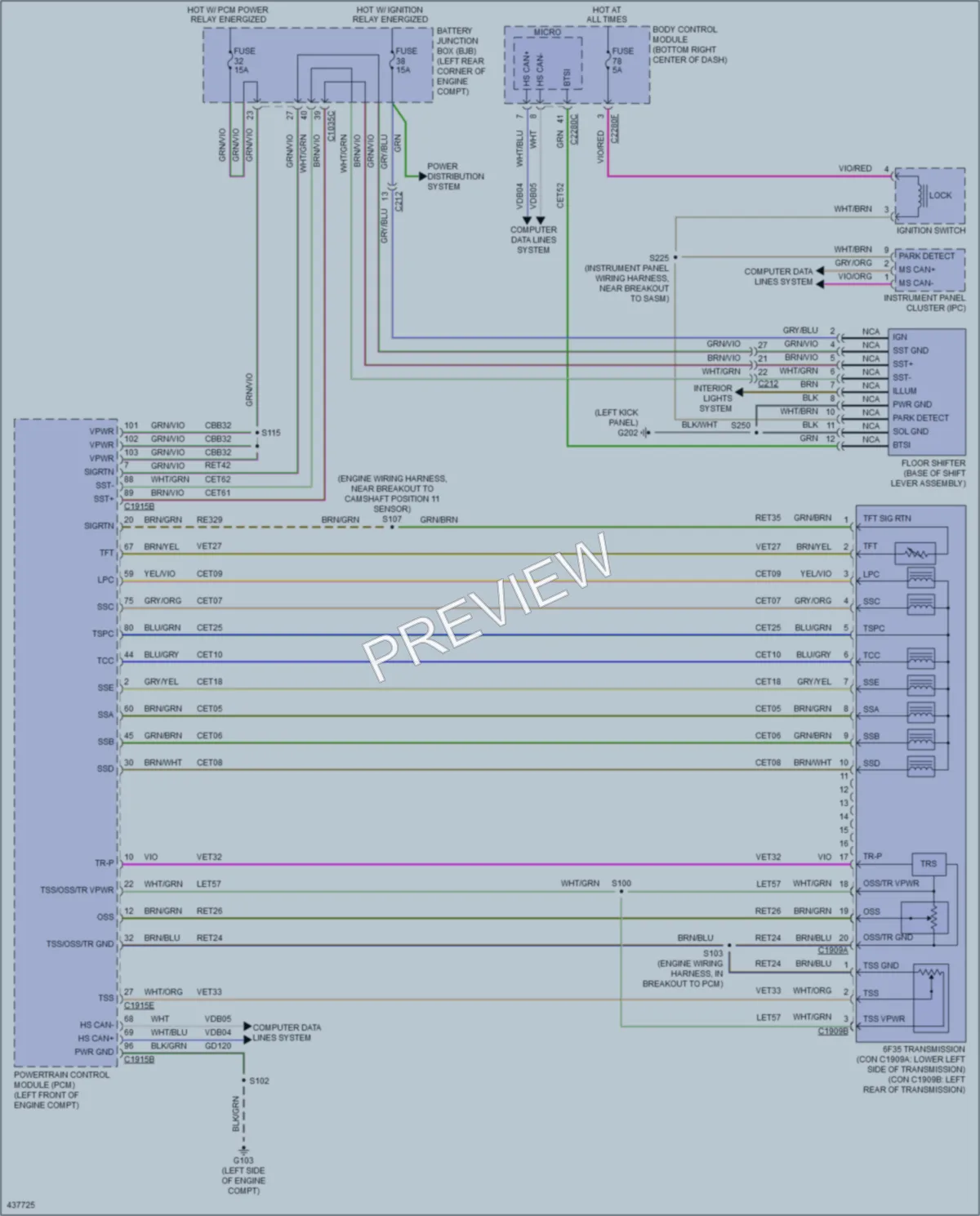 2014 Ford TransitConnect Transmission wiring diagram preview