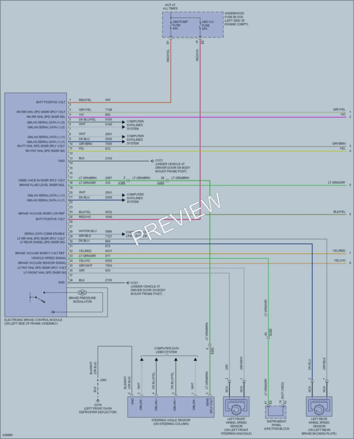 2014 GMC K1500PickupSierra Anti Lock Brakes wiring diagram preview