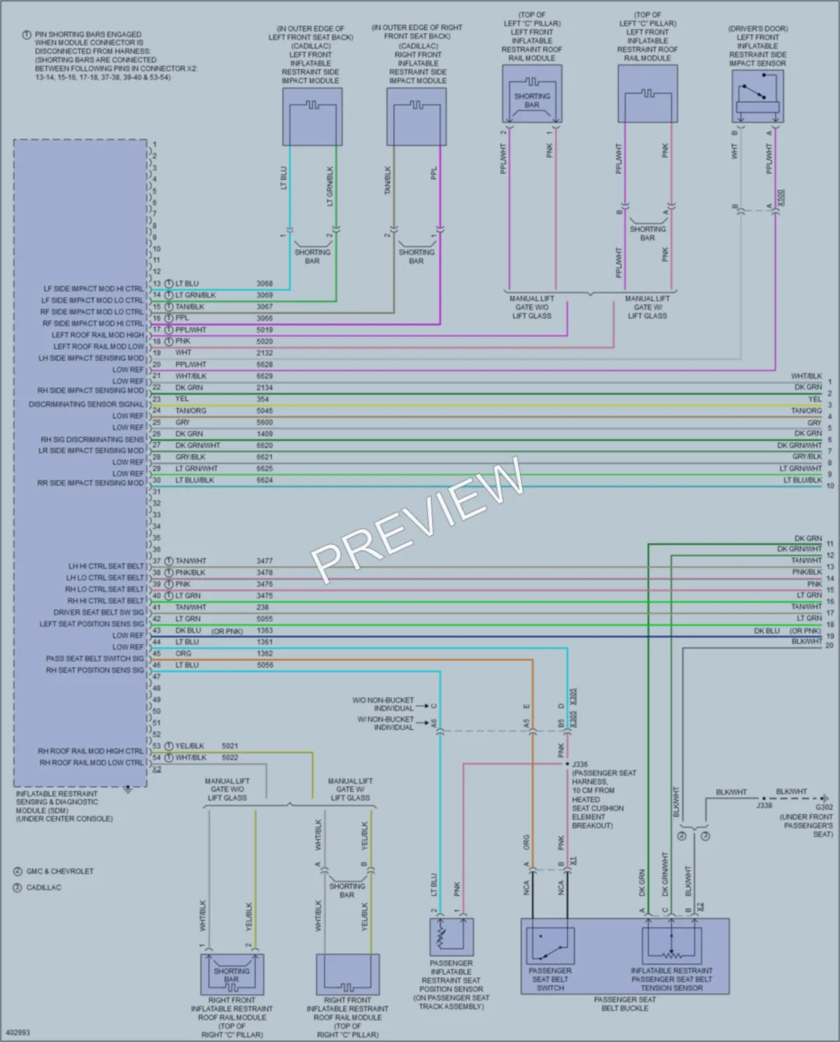2014 GMC K1500YukonXL Supplemental Restraints wiring diagram preview