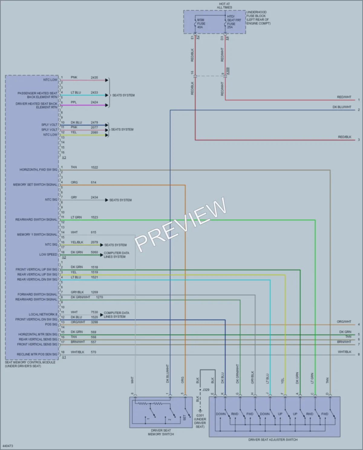 2014 GMC TerrainDenali Memory Systems wiring diagram preview