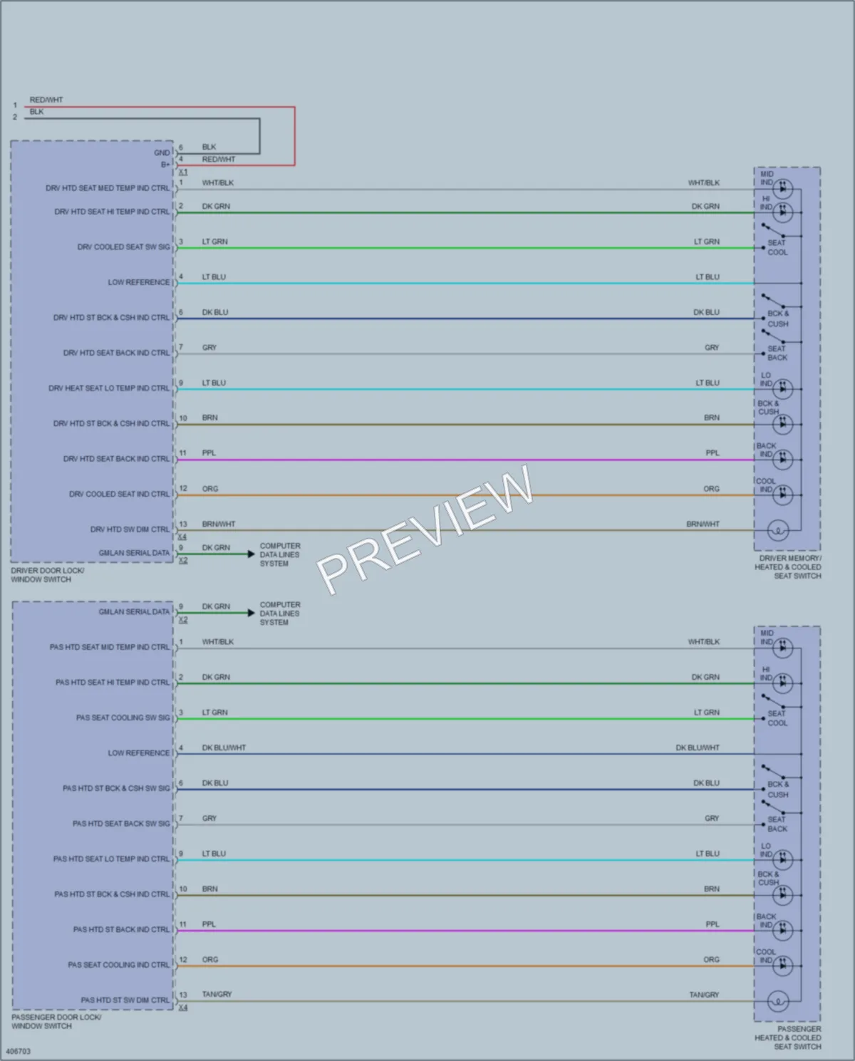 2014 GMC YukonDenali Power Seats wiring diagram preview