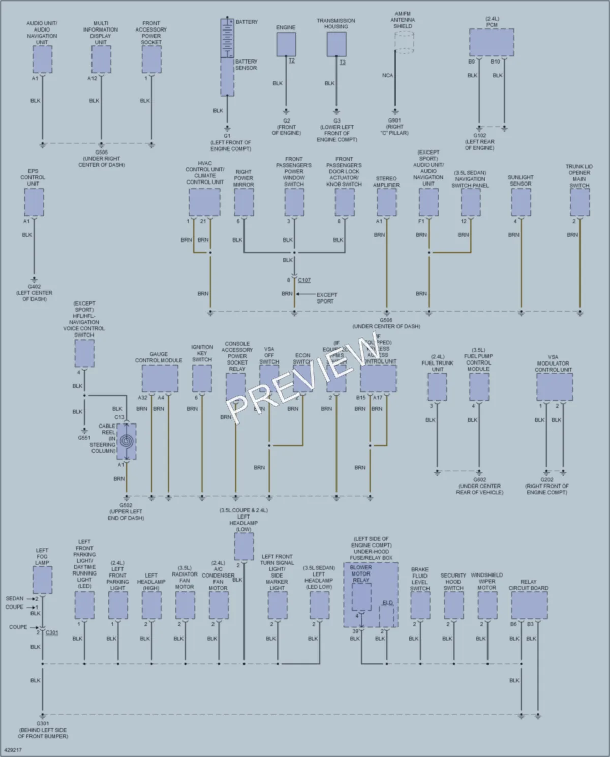 2014 Honda Accord Ground Distribution wiring diagram preview