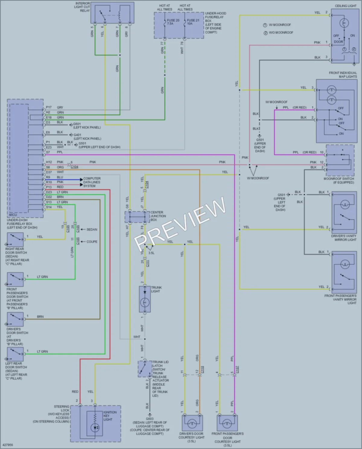 2014 Honda Accord Interior Lights wiring diagram preview