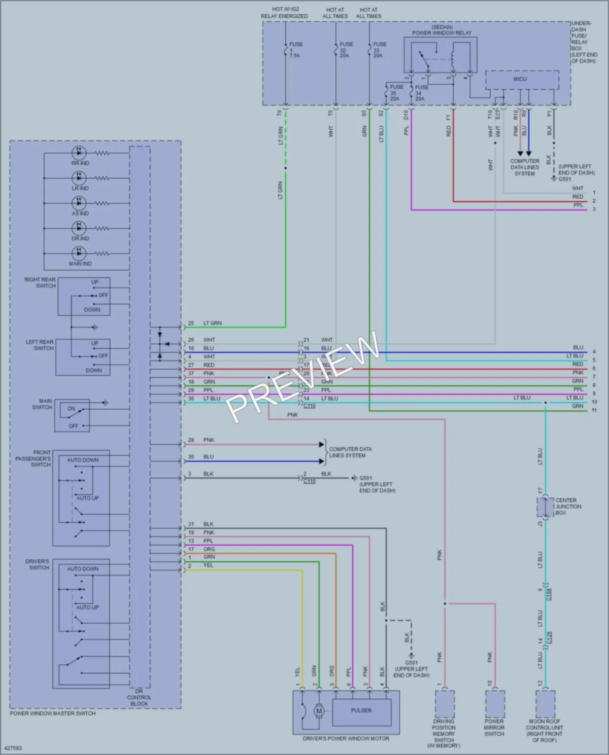 2014 Honda Accord Power Windows wiring diagram preview