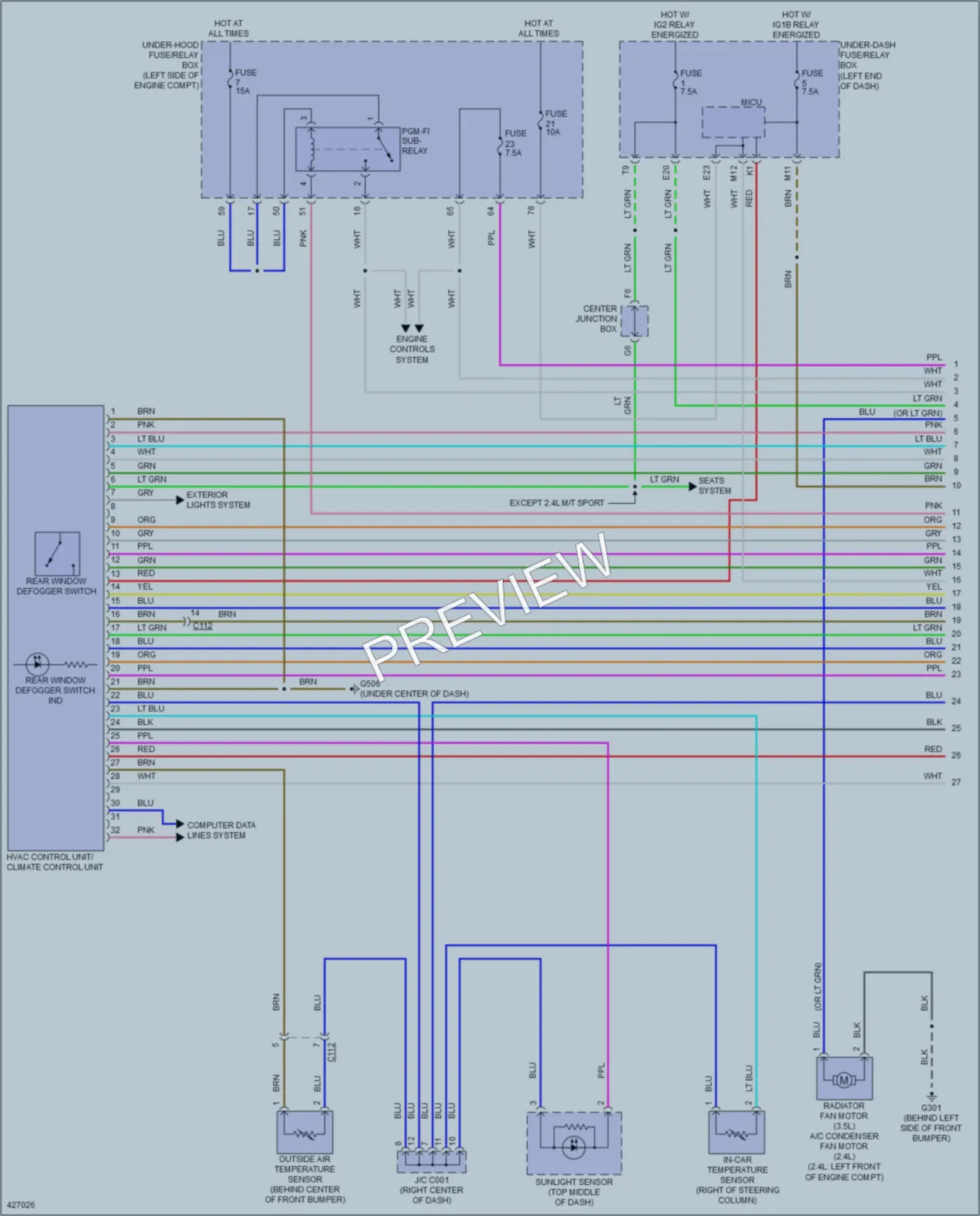 2014 Honda AccordHybrid Air Conditioning wiring diagram preview