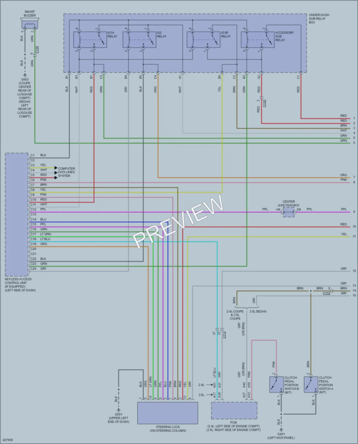 2014 Honda AccordHybrid Anti Theft wiring diagram preview