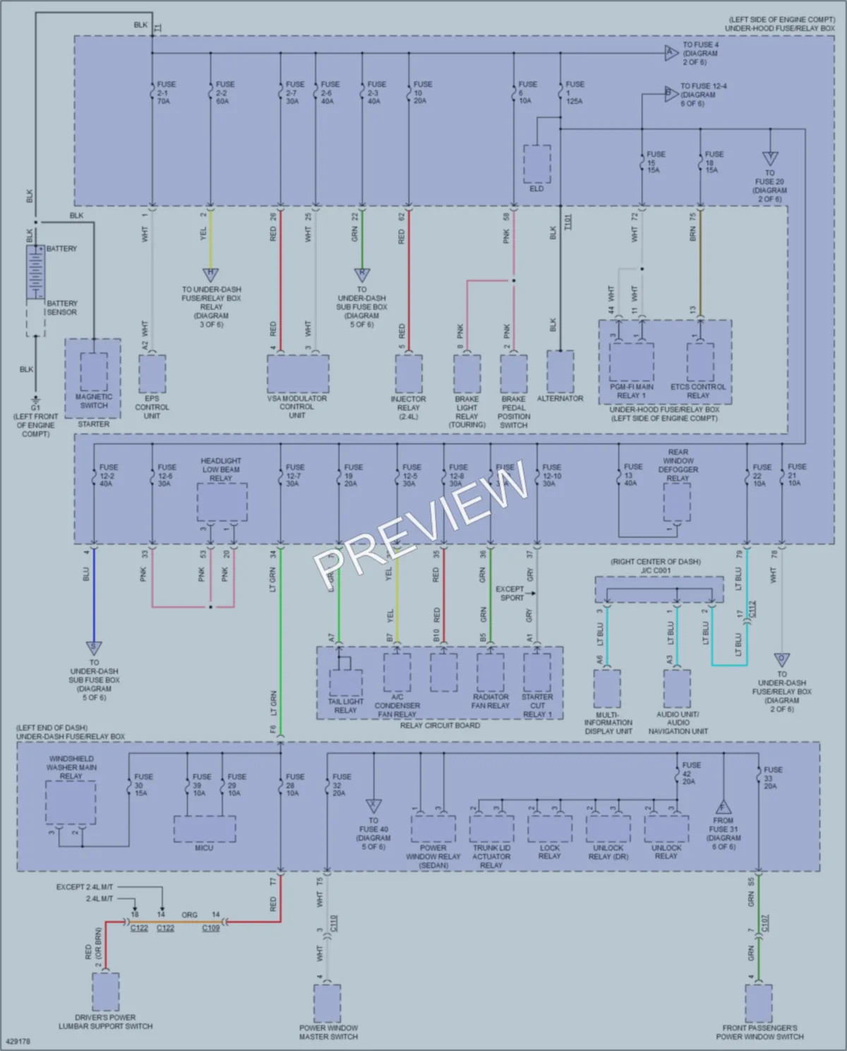 2014 Honda AccordHybrid Power Distribution wiring diagram preview