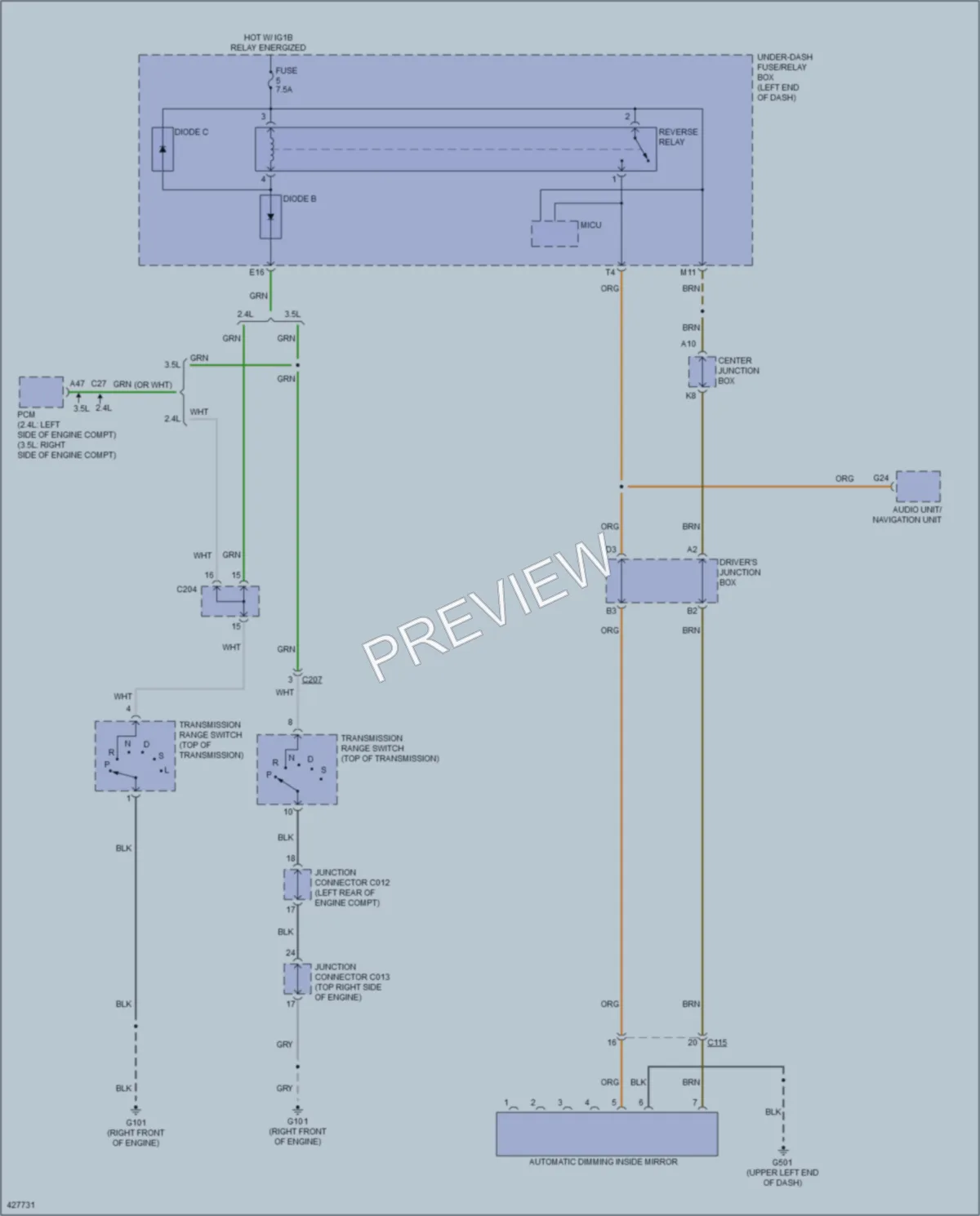2014 Honda AccordHybrid Power Mirrors wiring diagram preview
