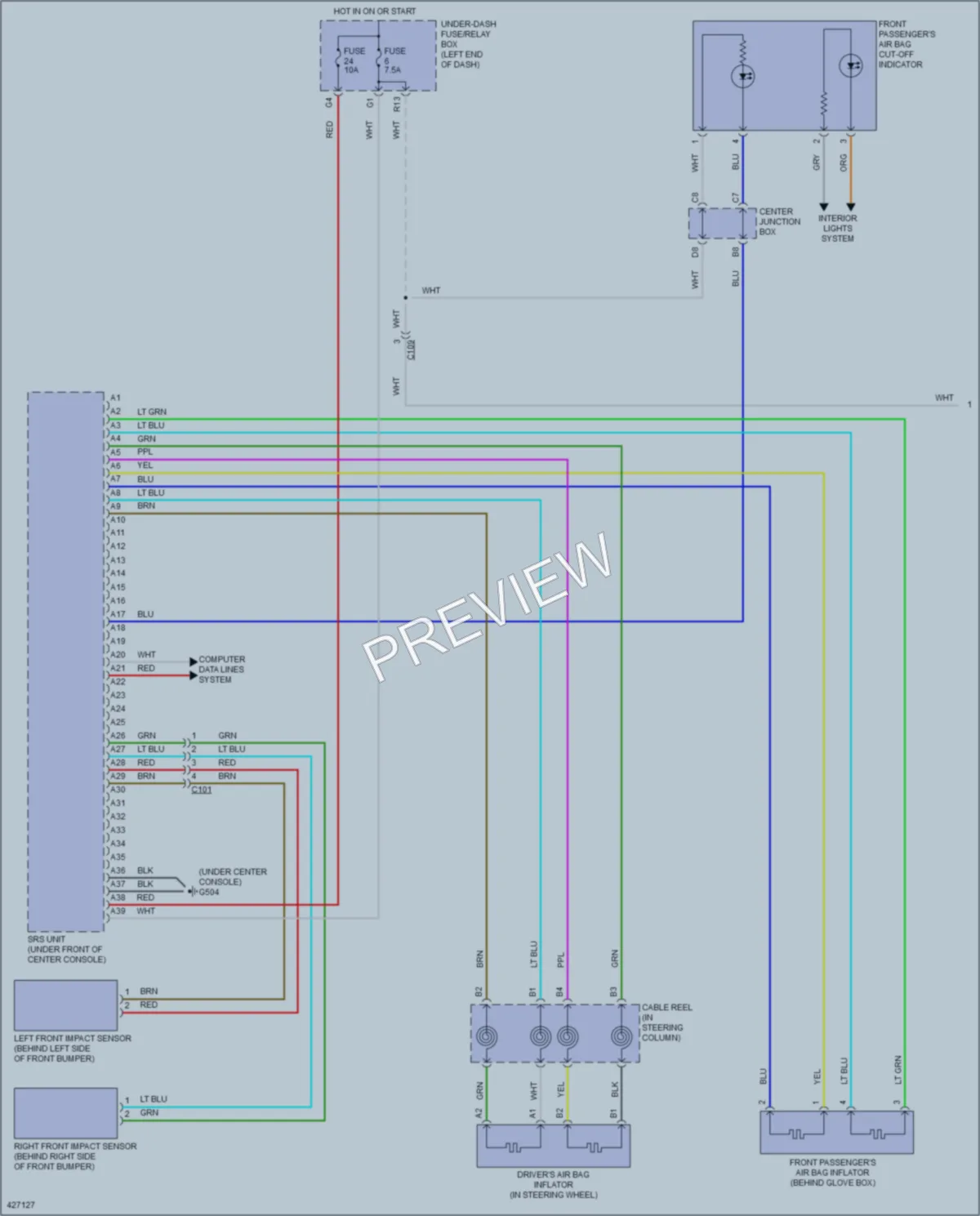 2014 Honda AccordHybrid Supplemental Restraints wiring diagram preview
