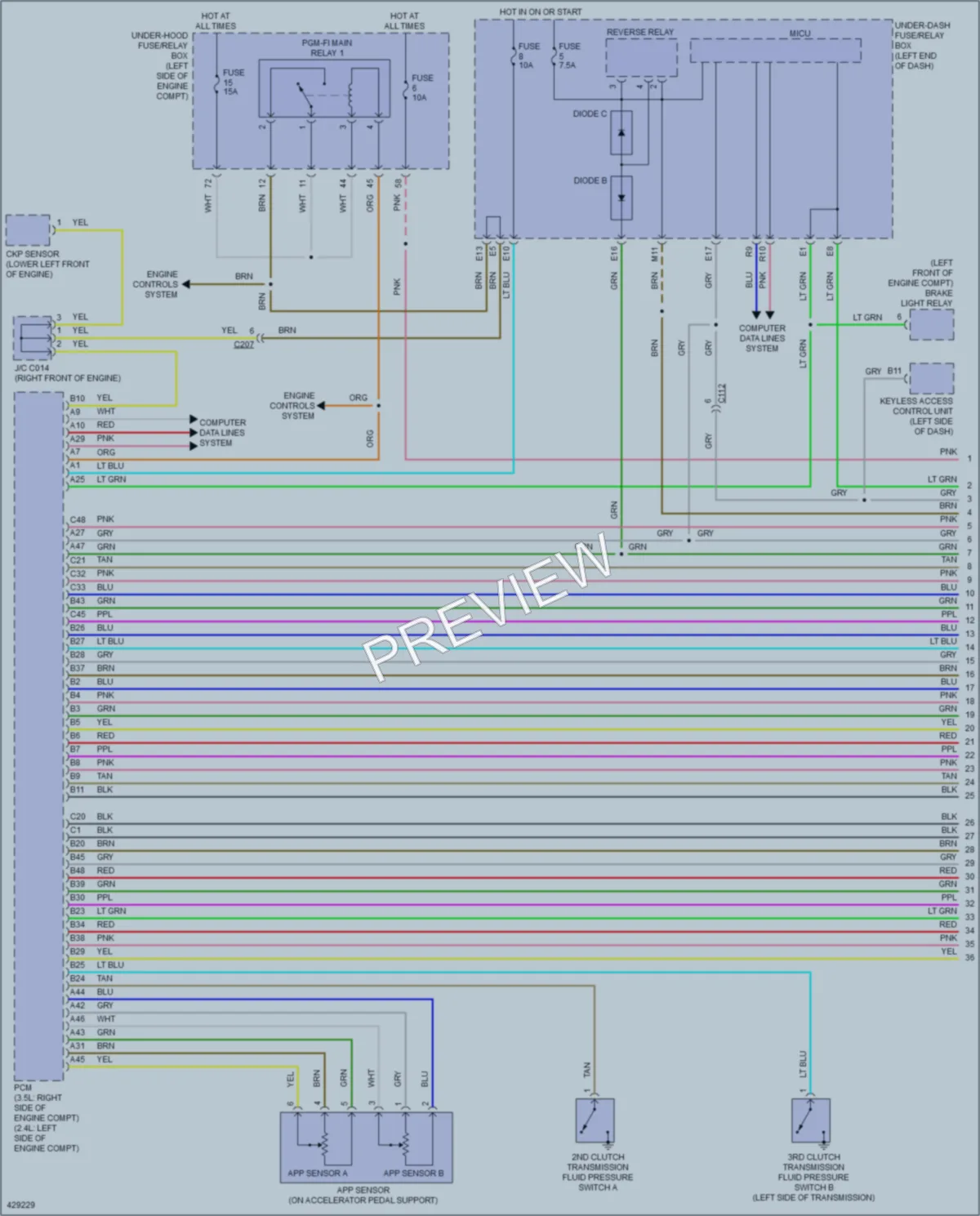 2014 Honda AccordHybrid Transmission wiring diagram preview