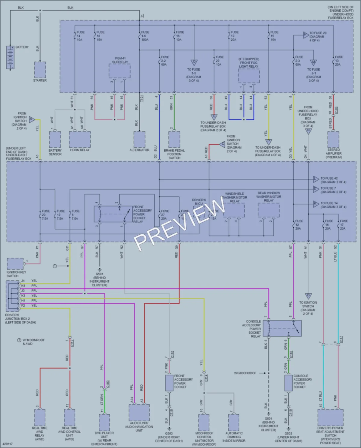 2014 Honda CRV Power Distribution wiring diagram preview