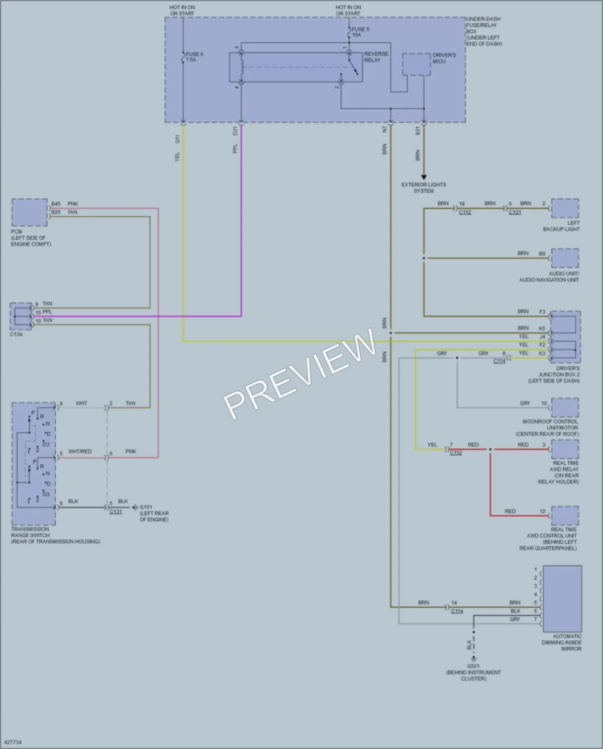 2014 Honda CRV Power Mirrors wiring diagram preview