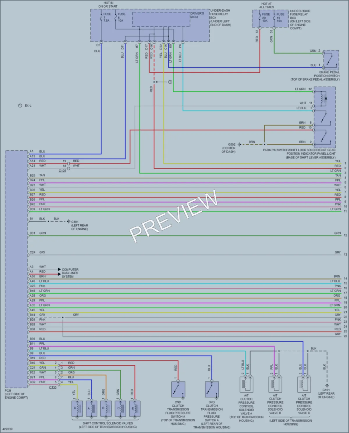 2014 Honda CRV Transmission wiring diagram preview