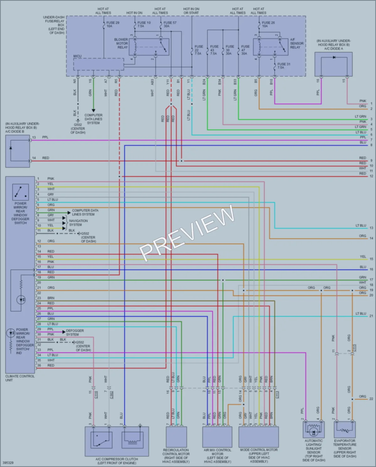 2014 Honda CRZ Air Conditioning wiring diagram preview