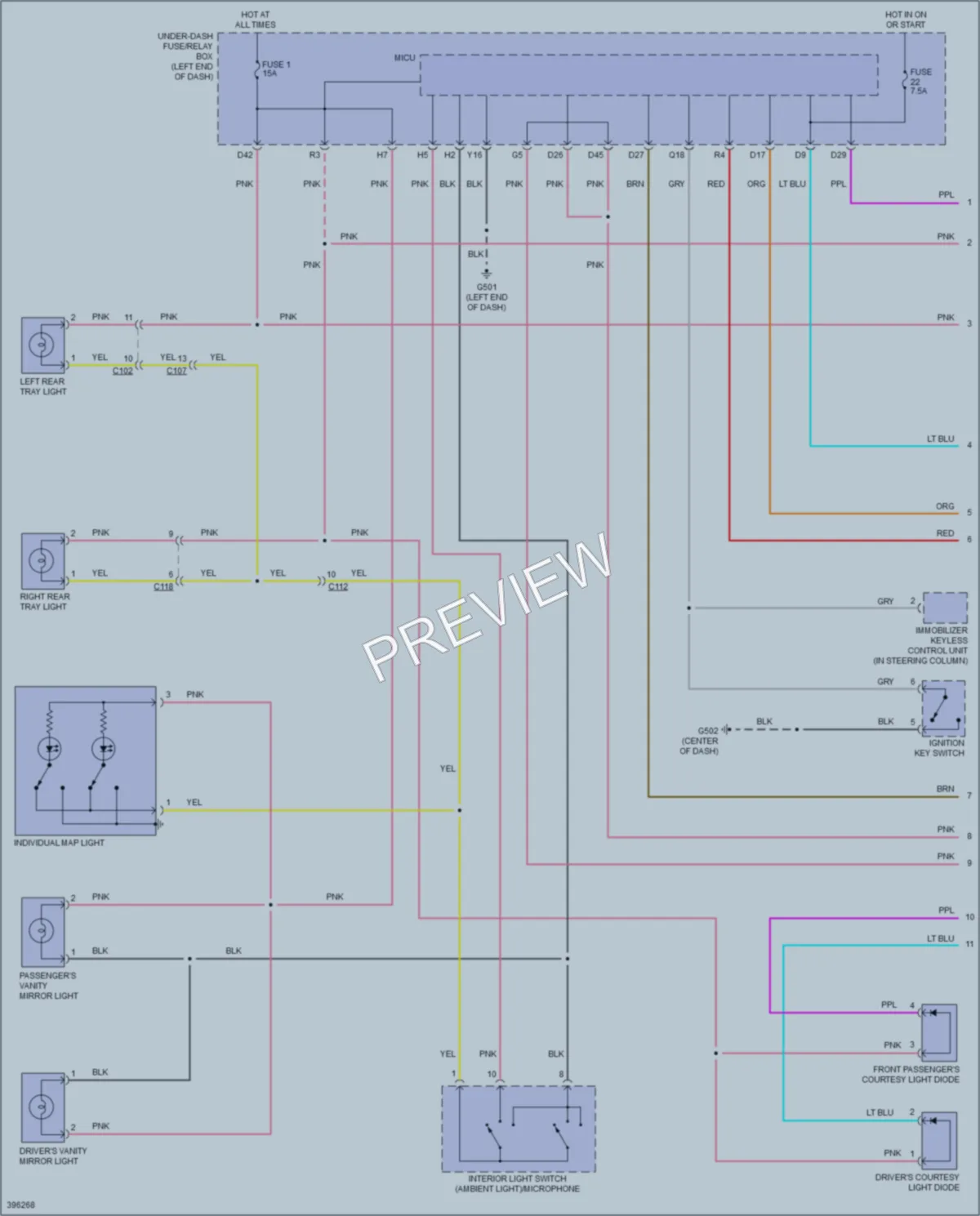 2014 Honda CRZ Interior Lights wiring diagram preview