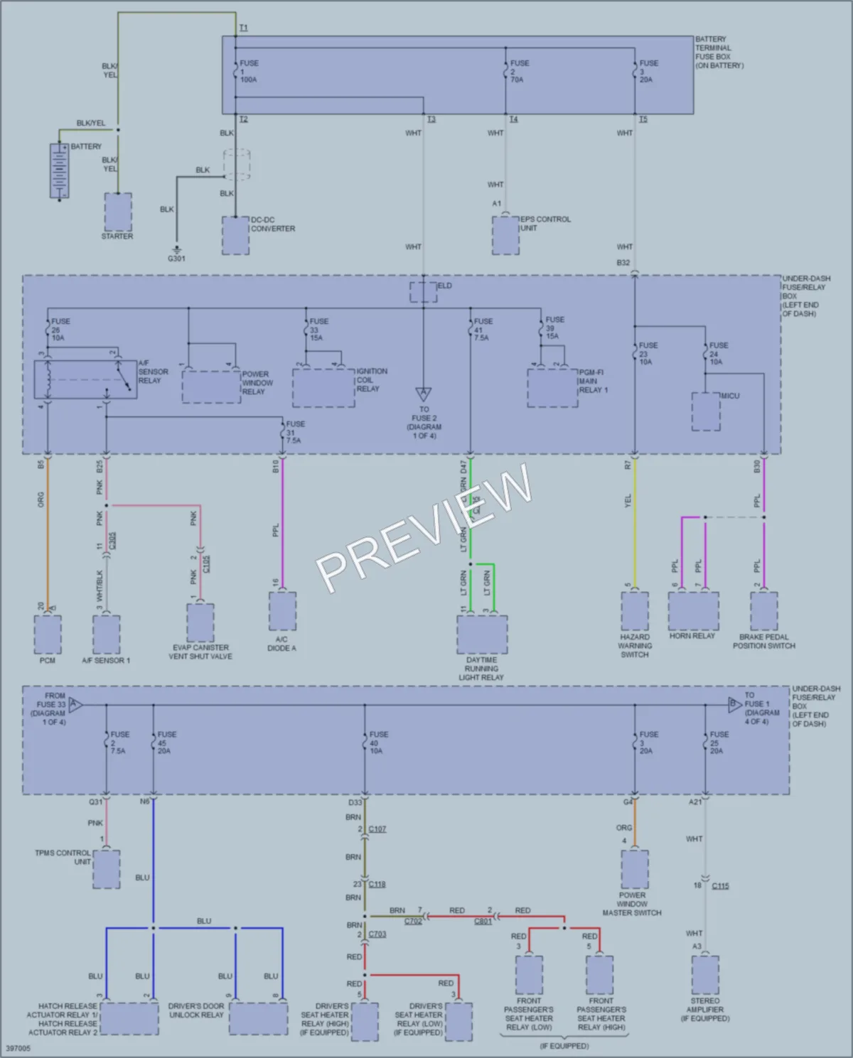 2014 Honda CRZ Power Distribution wiring diagram preview
