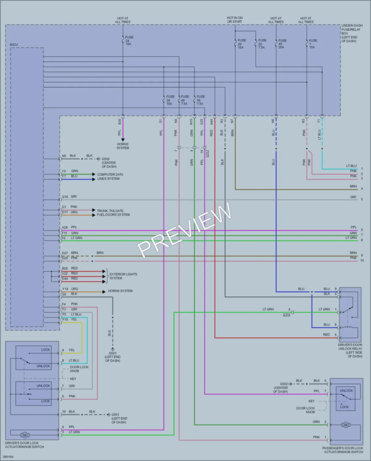 2014 Honda CRZ Power Door Locks wiring diagram preview