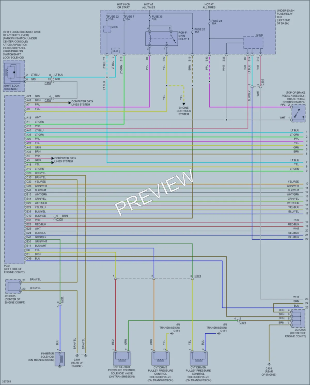 2014 Honda CRZ Transmission wiring diagram preview