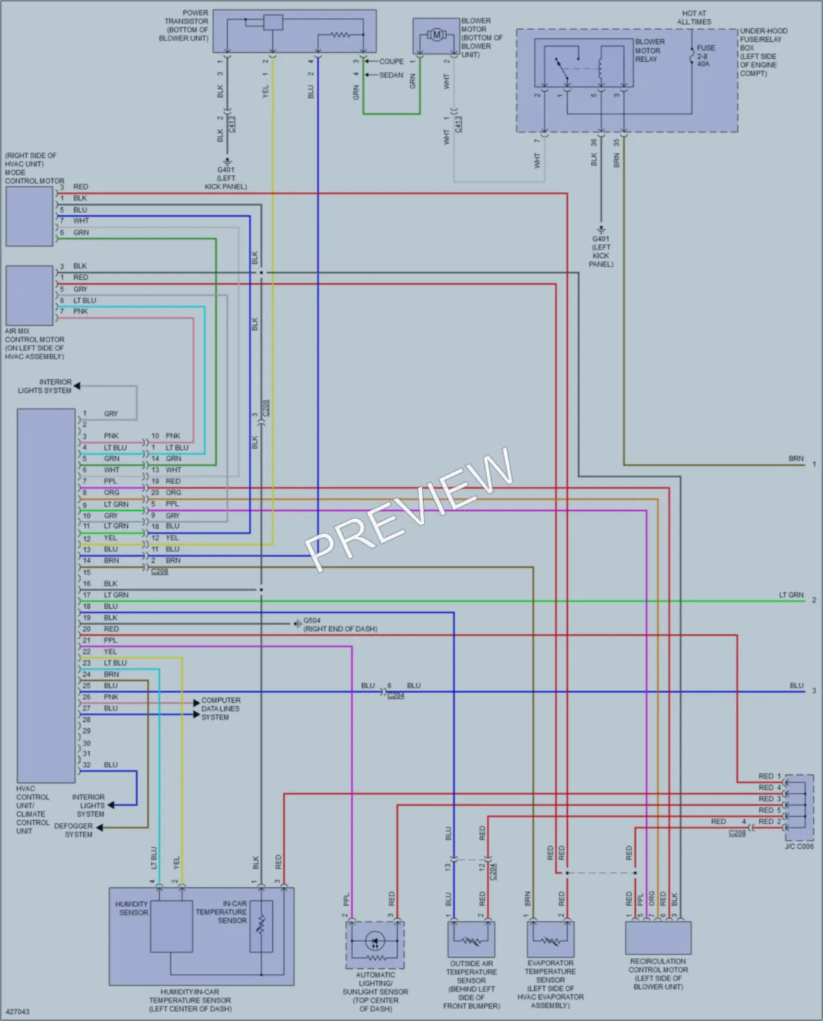 2014 Honda Civic Air Conditioning wiring diagram preview