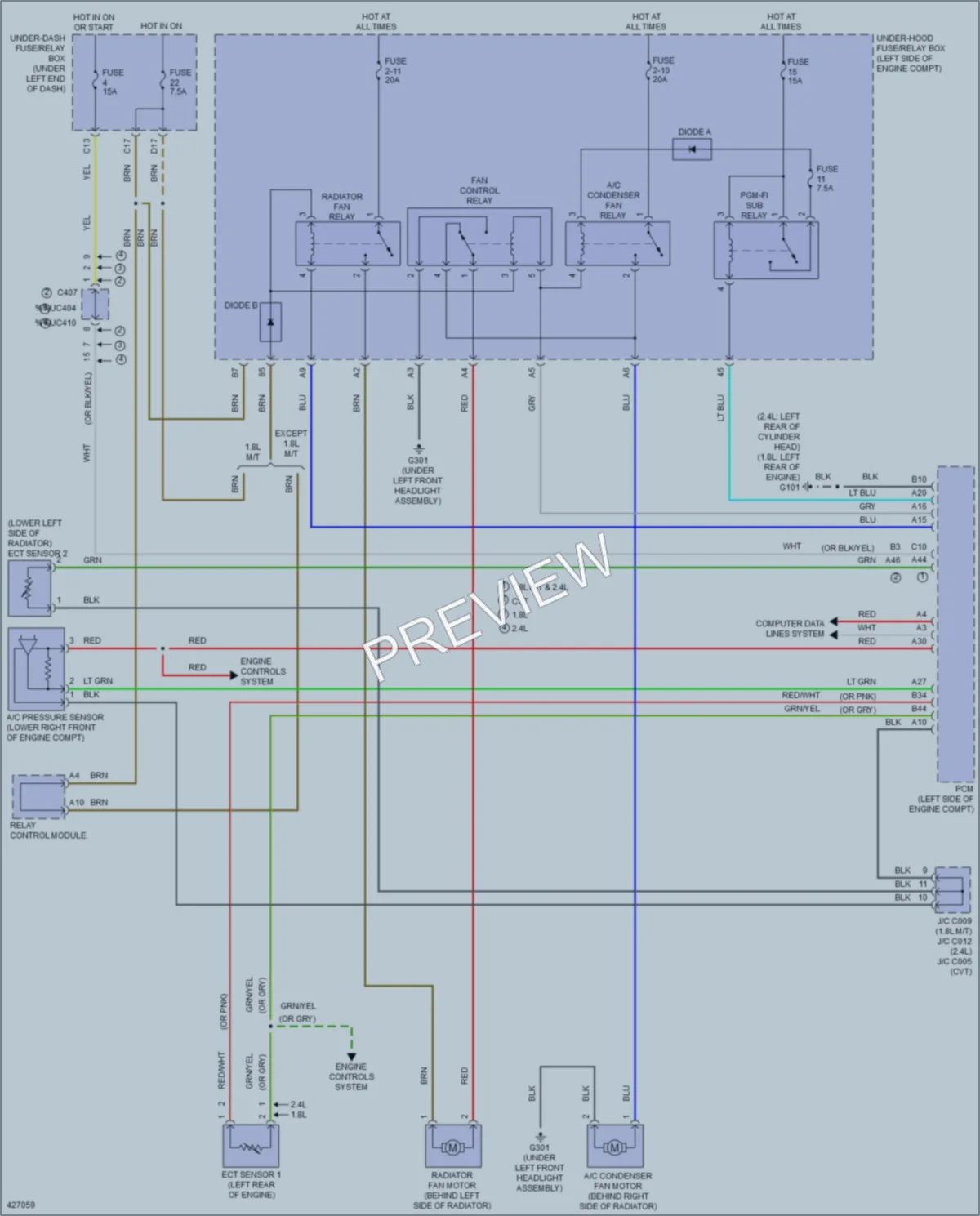 2014 Honda Civic Cooling Fan wiring diagram preview