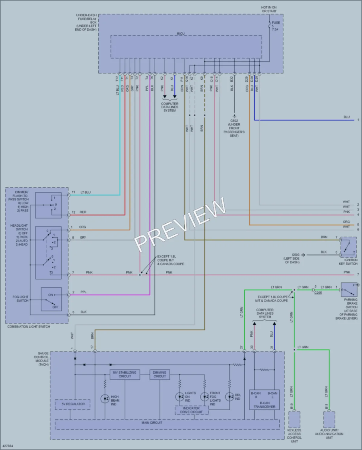 2014 Honda Civic Headlights wiring diagram preview
