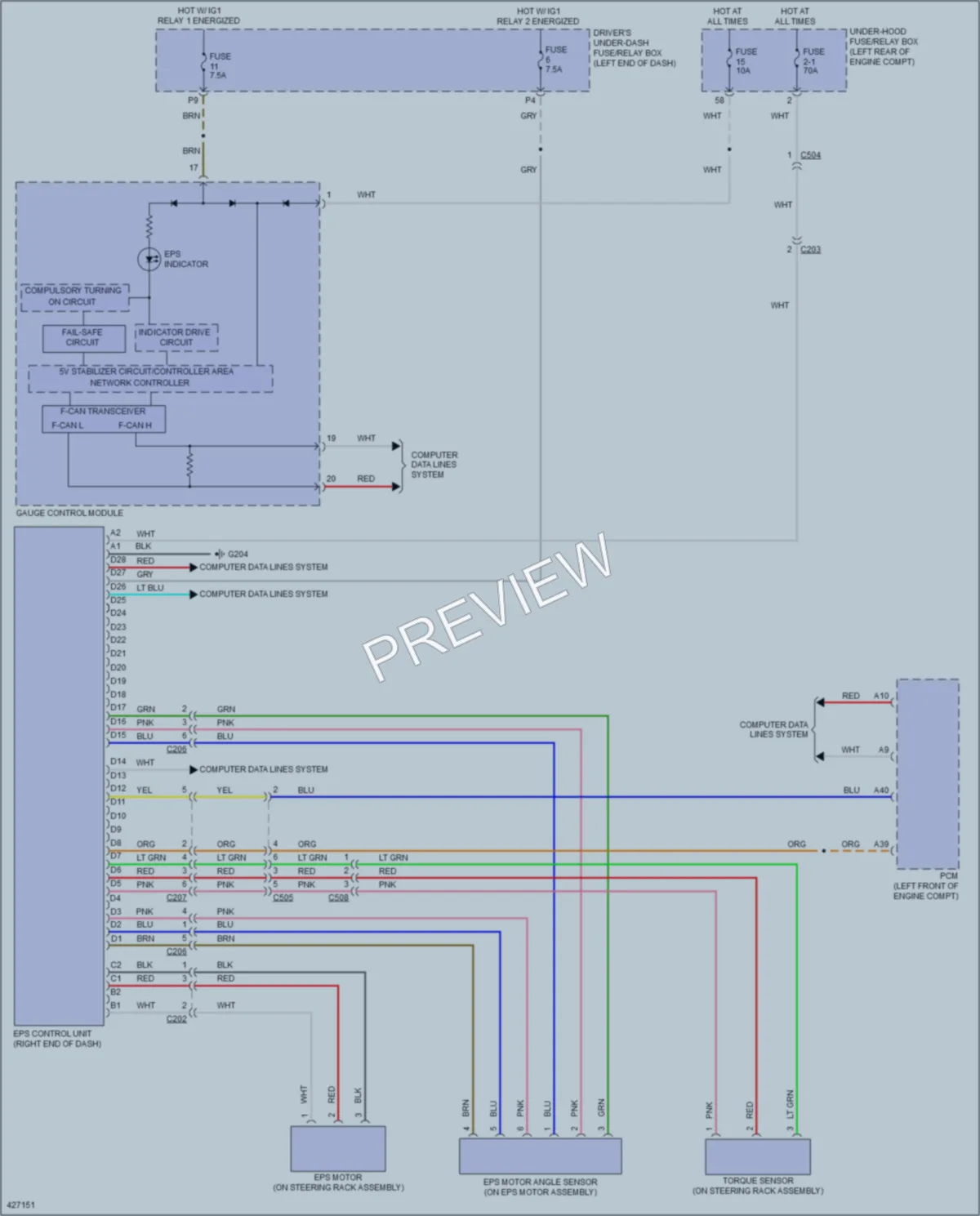 2014 Honda Crosstour Electronic Power Steering wiring diagram preview