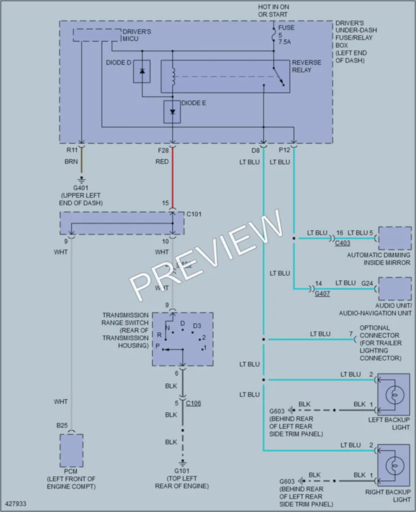 2014 Honda Crosstour Exterior Lights wiring diagram preview