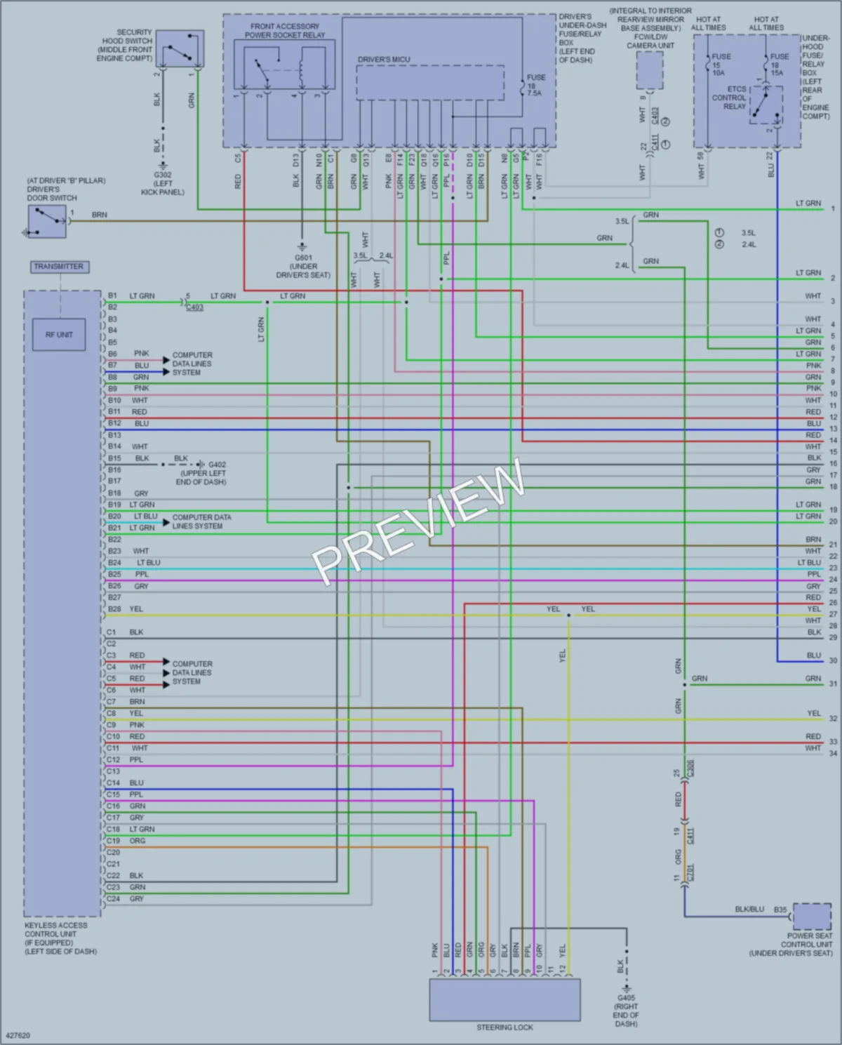 2014 Honda Crosstour Power Door Locks wiring diagram preview