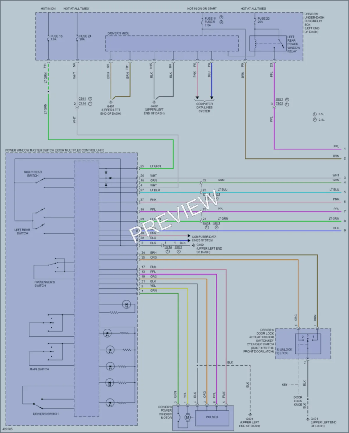 2014 Honda Crosstour Power Windows wiring diagram preview
