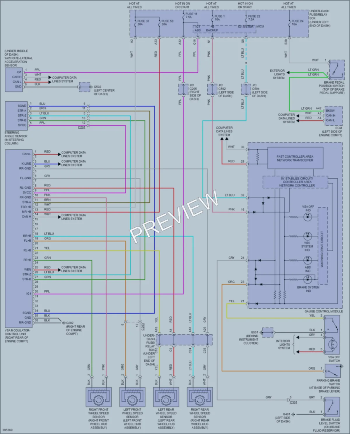 2014 Honda Fit Anti Lock Brakes wiring diagram preview
