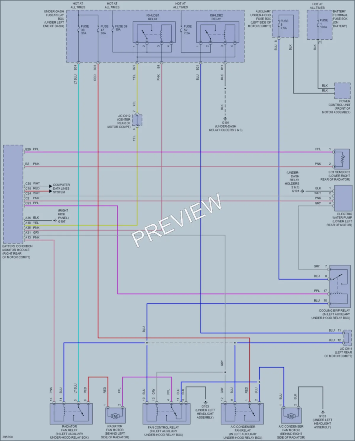 2014 Honda Fit Cooling Fan wiring diagram preview