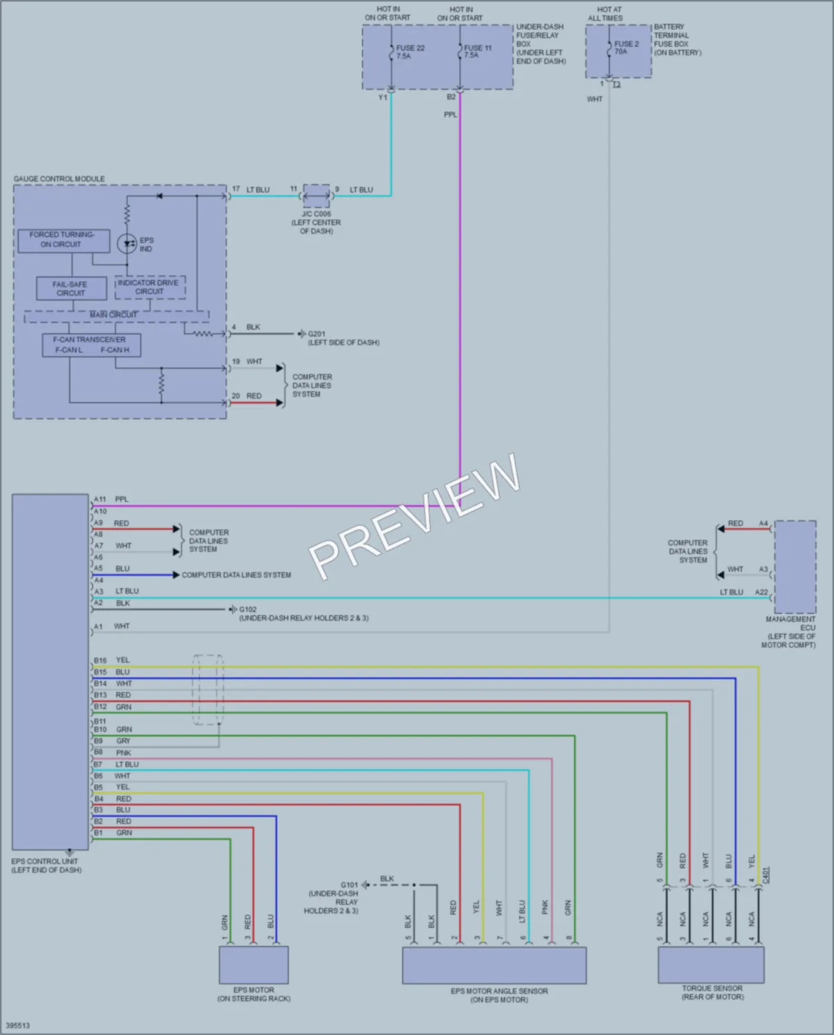 2014 Honda Fit Electronic Power Steering wiring diagram preview
