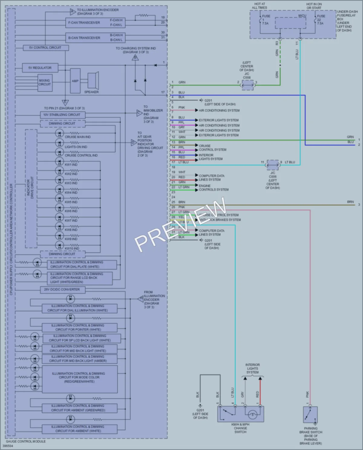 2014 Honda Fit Instrument Cluster wiring diagram preview