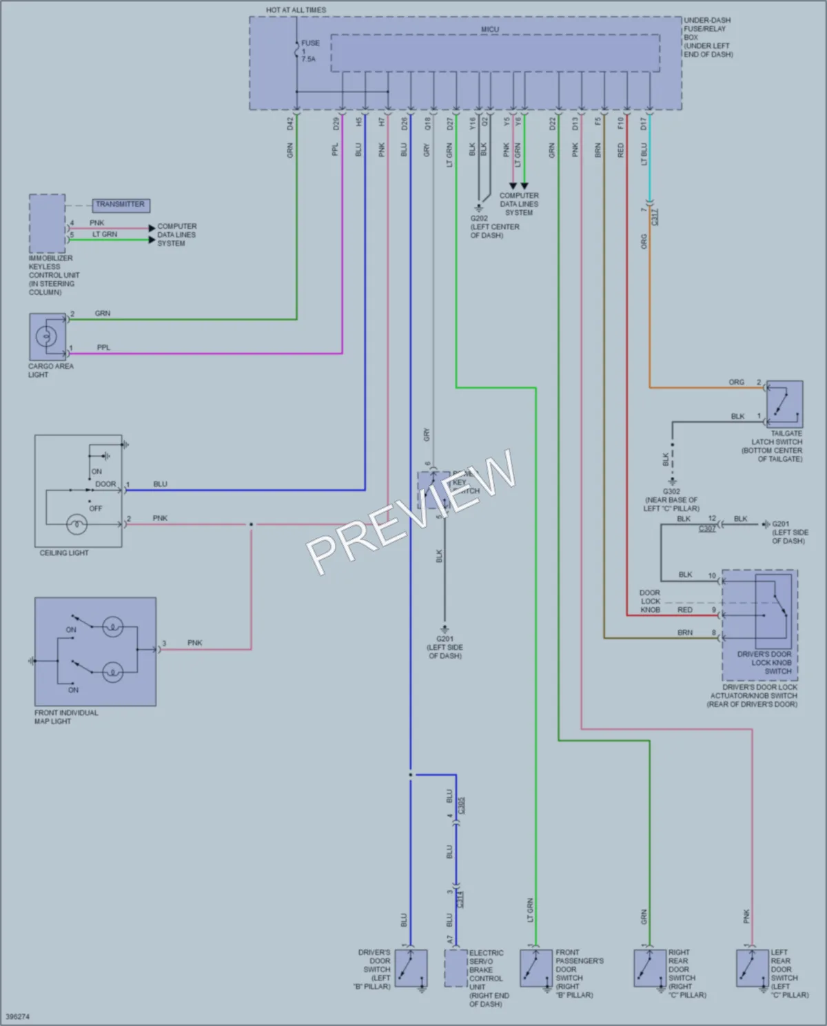 2014 Honda Fit Interior Lights wiring diagram preview