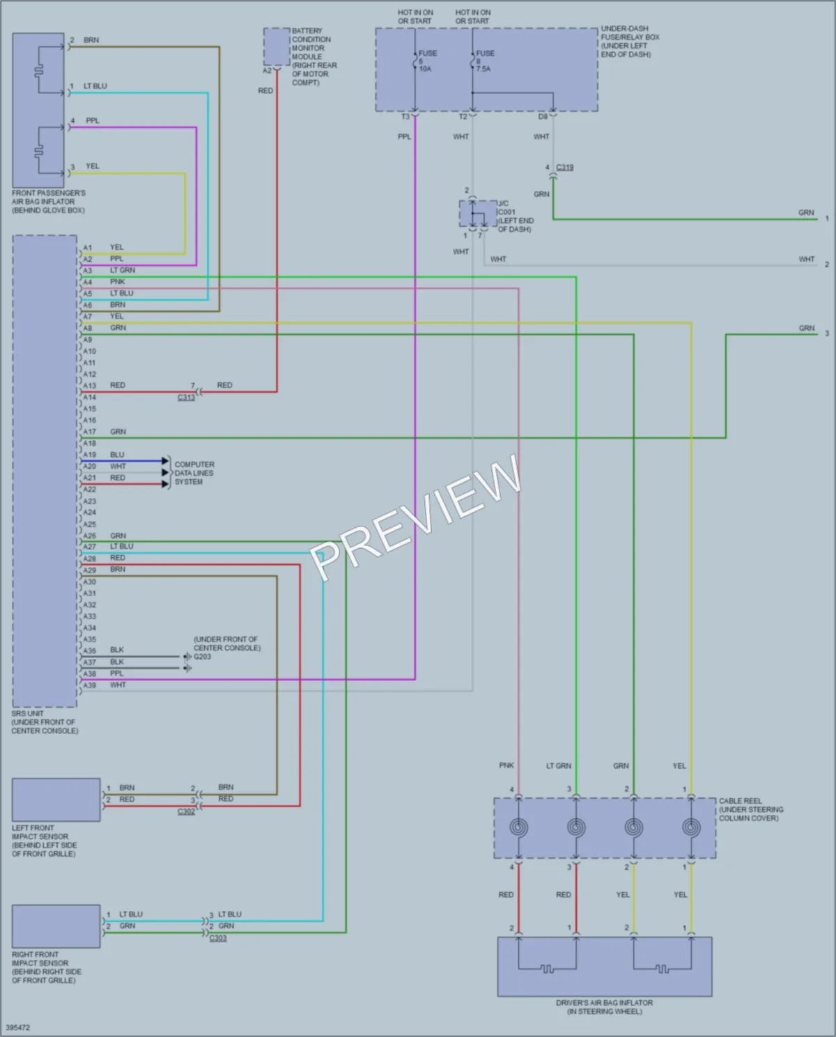 2014 Honda Fit Supplemental Restraints wiring diagram preview