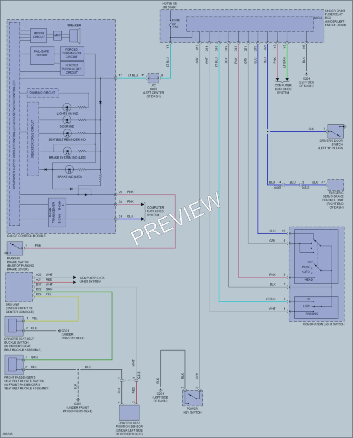 2014 Honda Fit Warning Systems wiring diagram preview