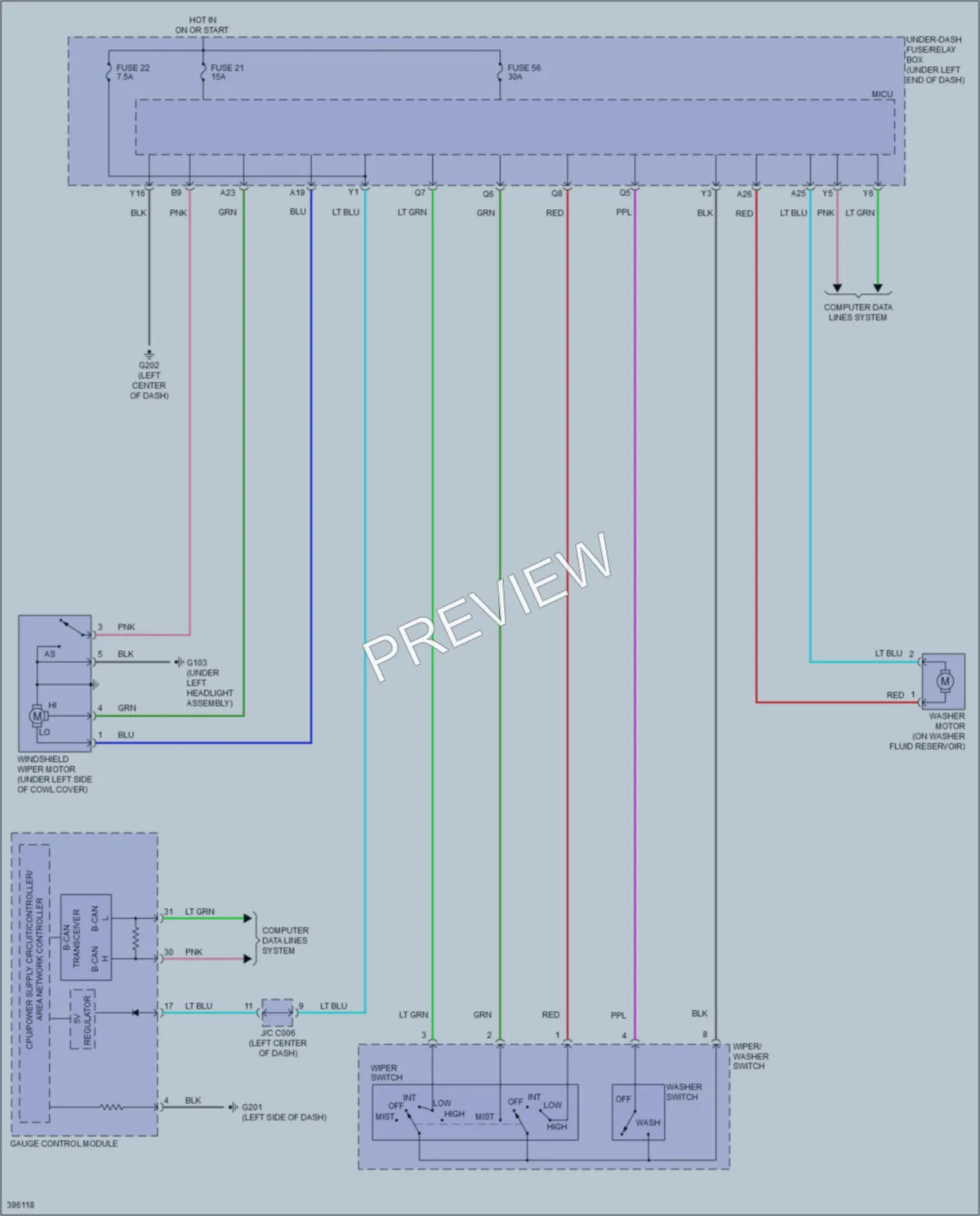 2014 Honda Fit Wiper Washer wiring diagram preview