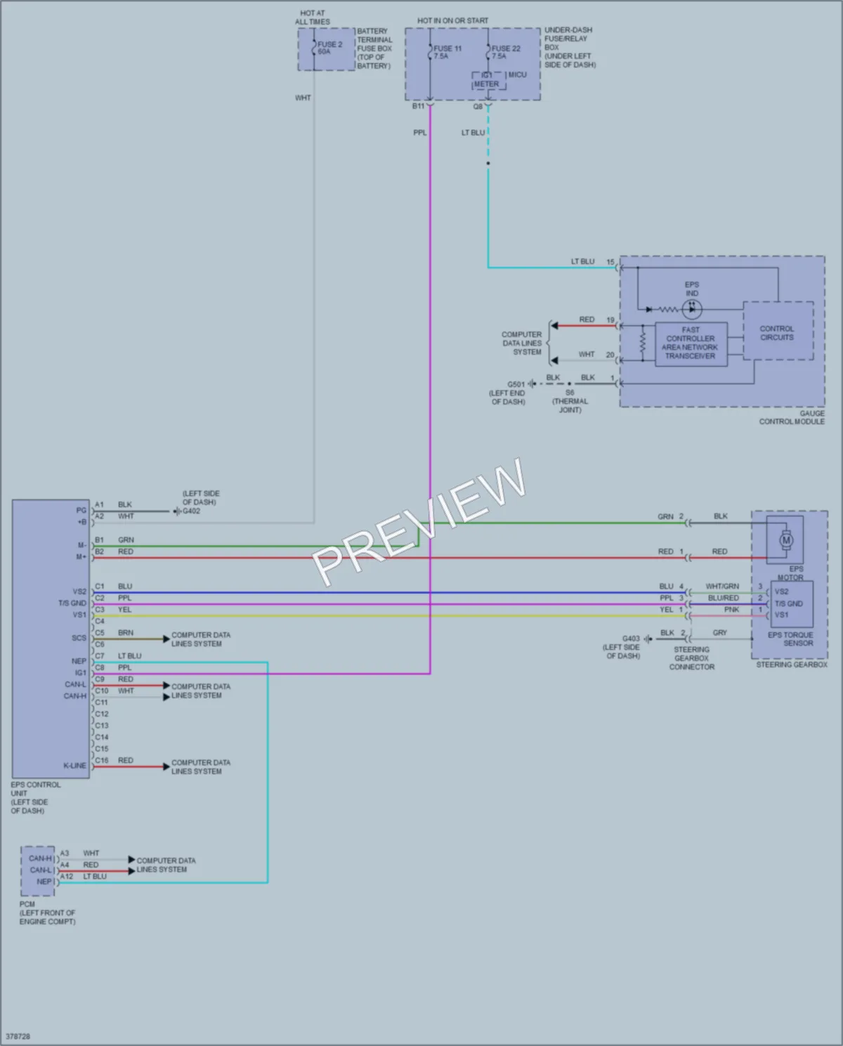 2014 Honda Insight Electronic Power Steering wiring diagram preview