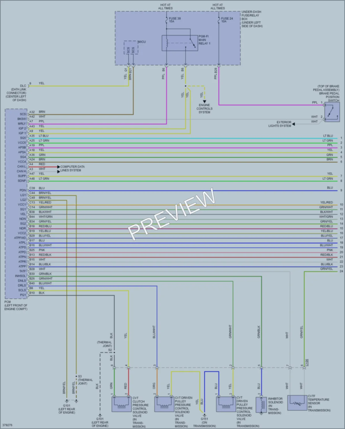 2014 Honda Insight Transmission wiring diagram preview